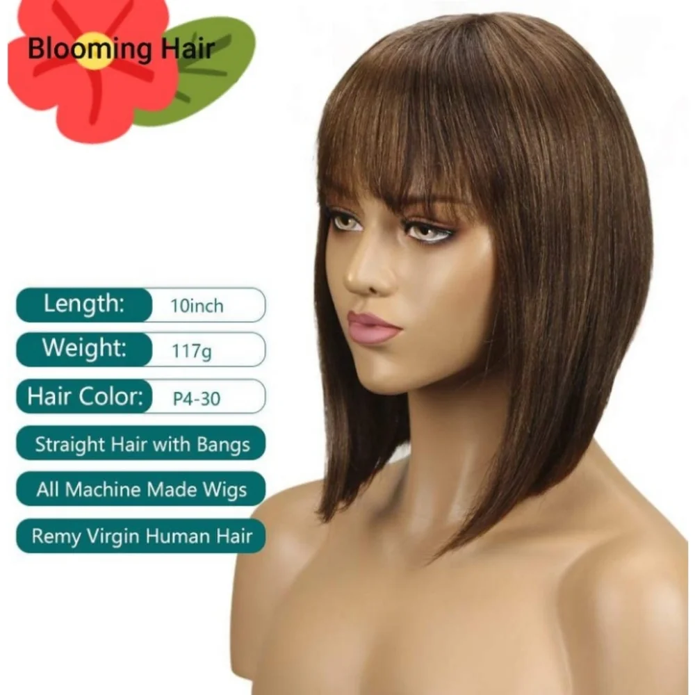 Blooming Hair 100% Human Hair Bang Wig